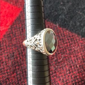 John Hardy sterling and black hematite ring size 8